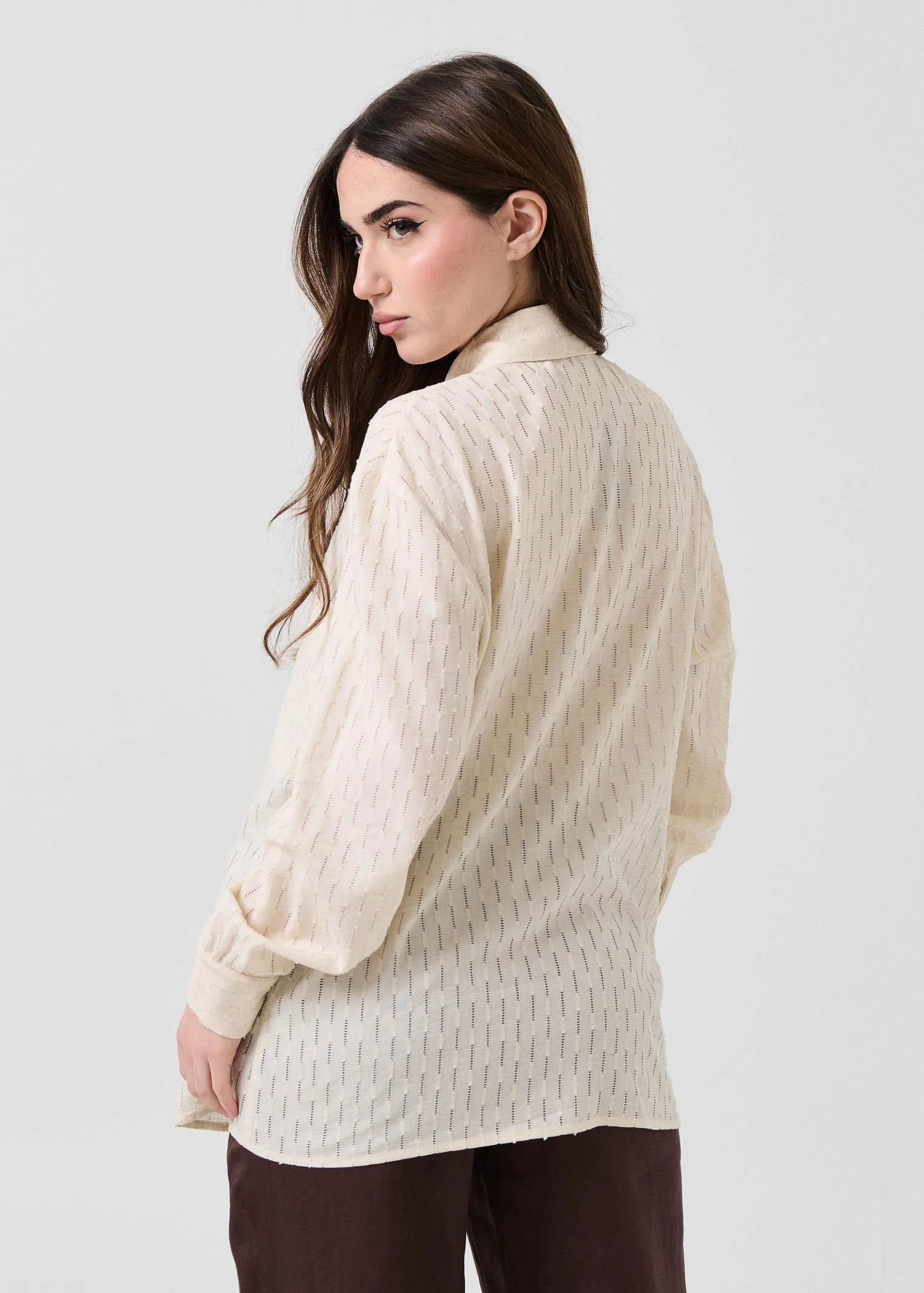 Camicia Bohemian Vì crema traforata - Image 3