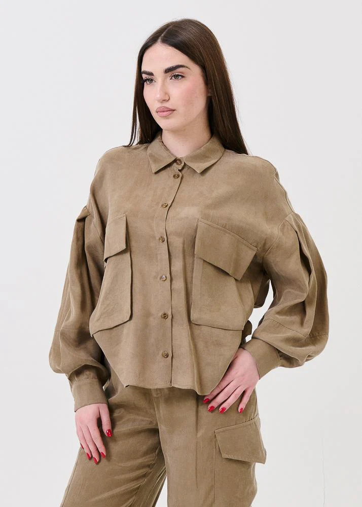 Camicia con tascone Vicolo verde militare - Image 2