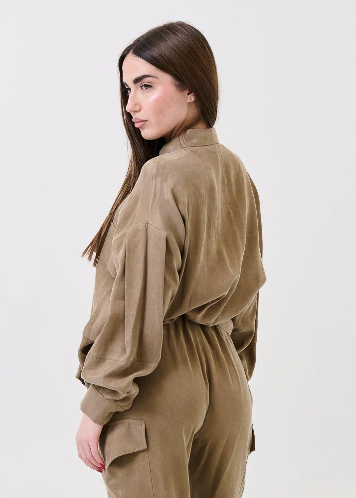 Camicia con tascone Vicolo verde militare - Image 3