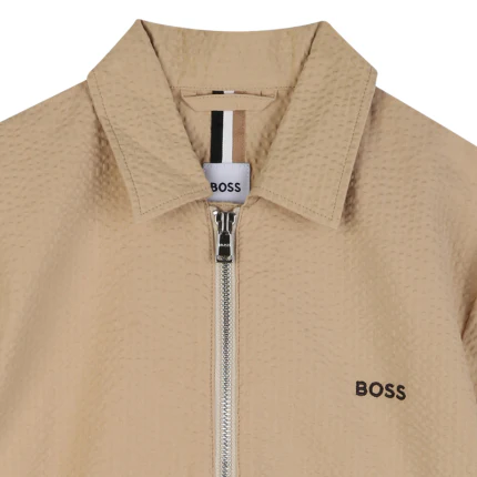 Camicia con zip Boss beige - Image 3