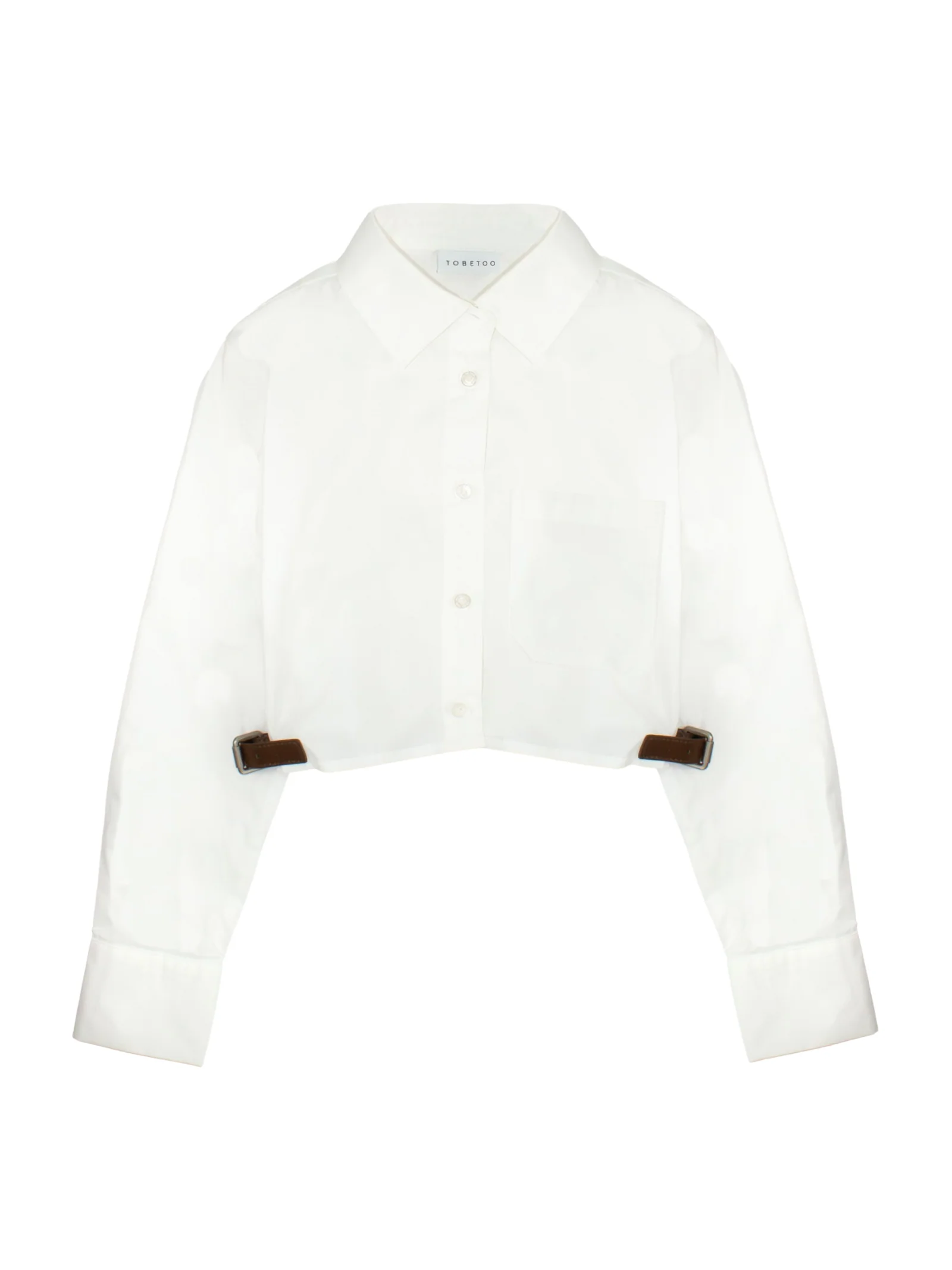 Camicia cropped Tobetoo bianca con fibbie laterali
