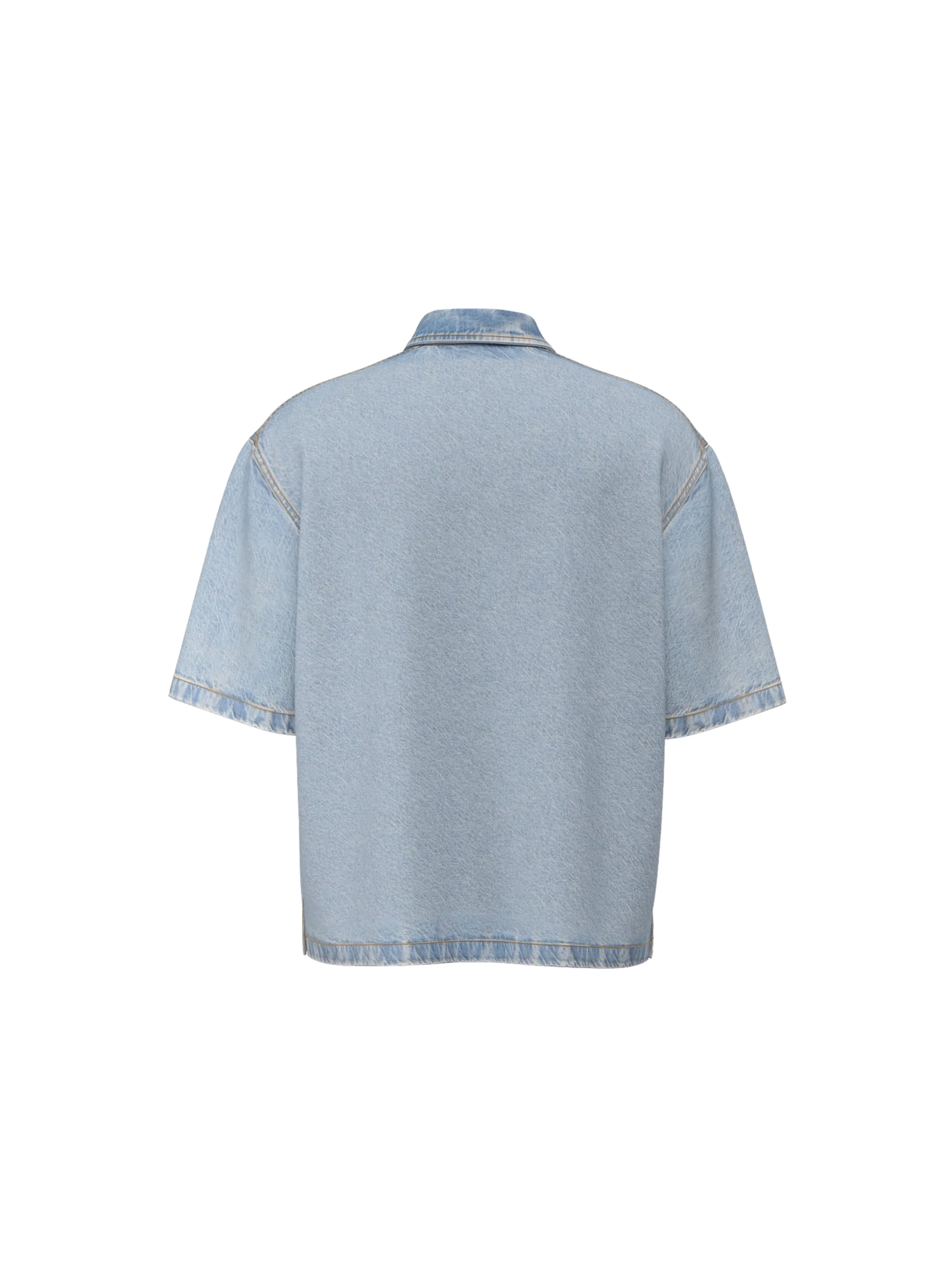 Camicia di jeans over Guess azzurra con taschino sul petto - Image 2