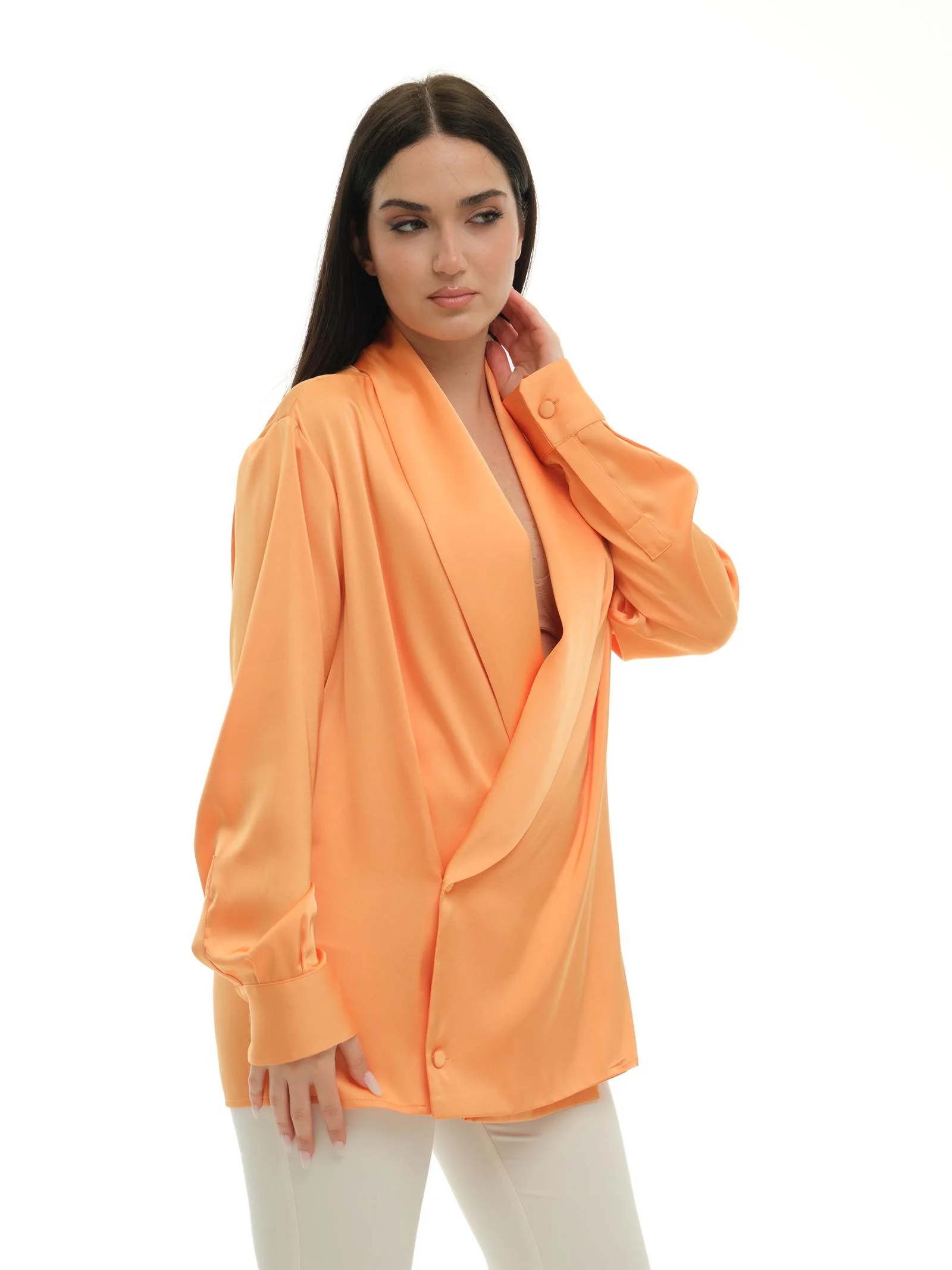 Camicia "double shawl" Silence Limited arancione - Image 2