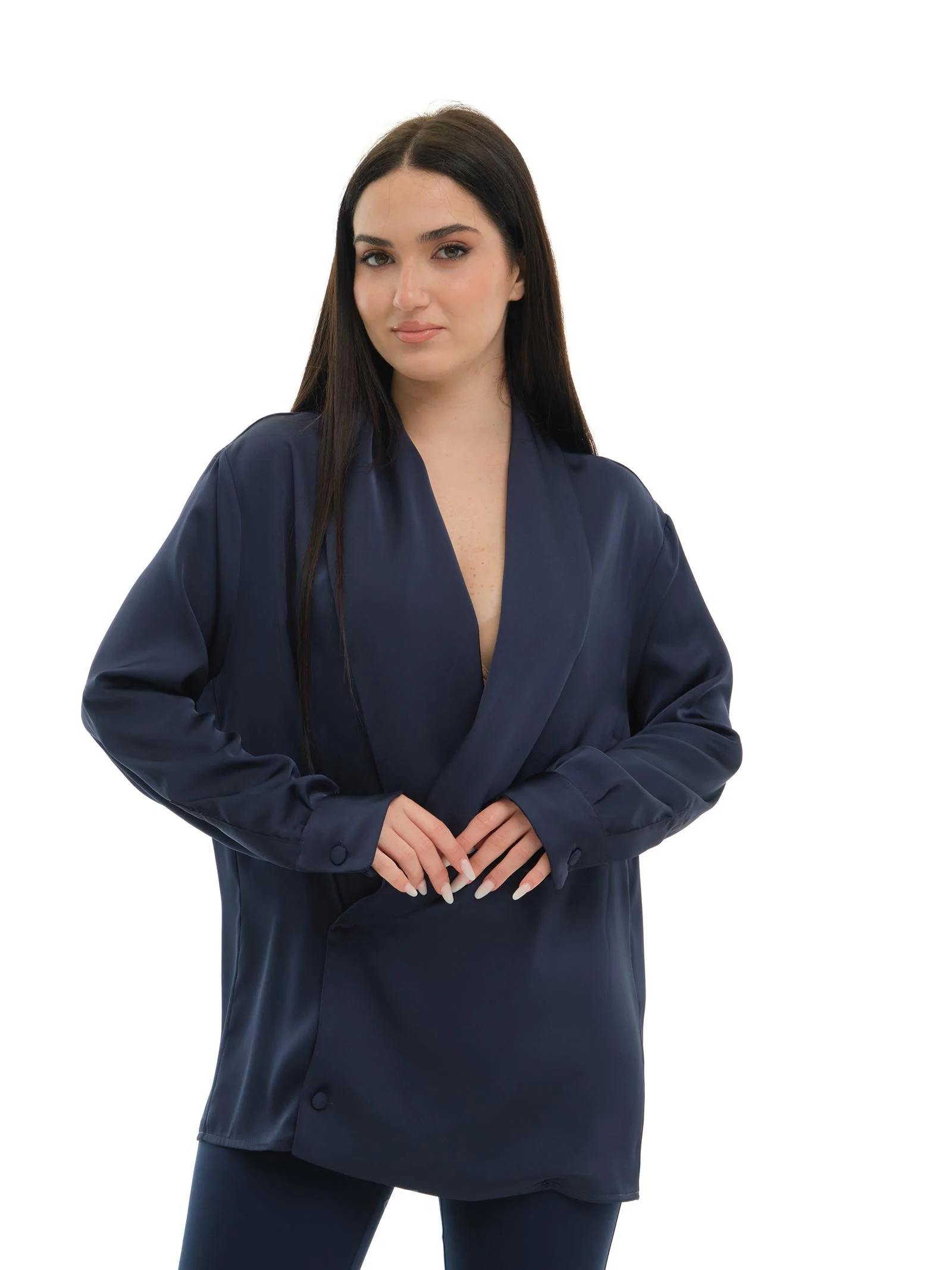Camicia "double shawl" Silence Limited blu navy