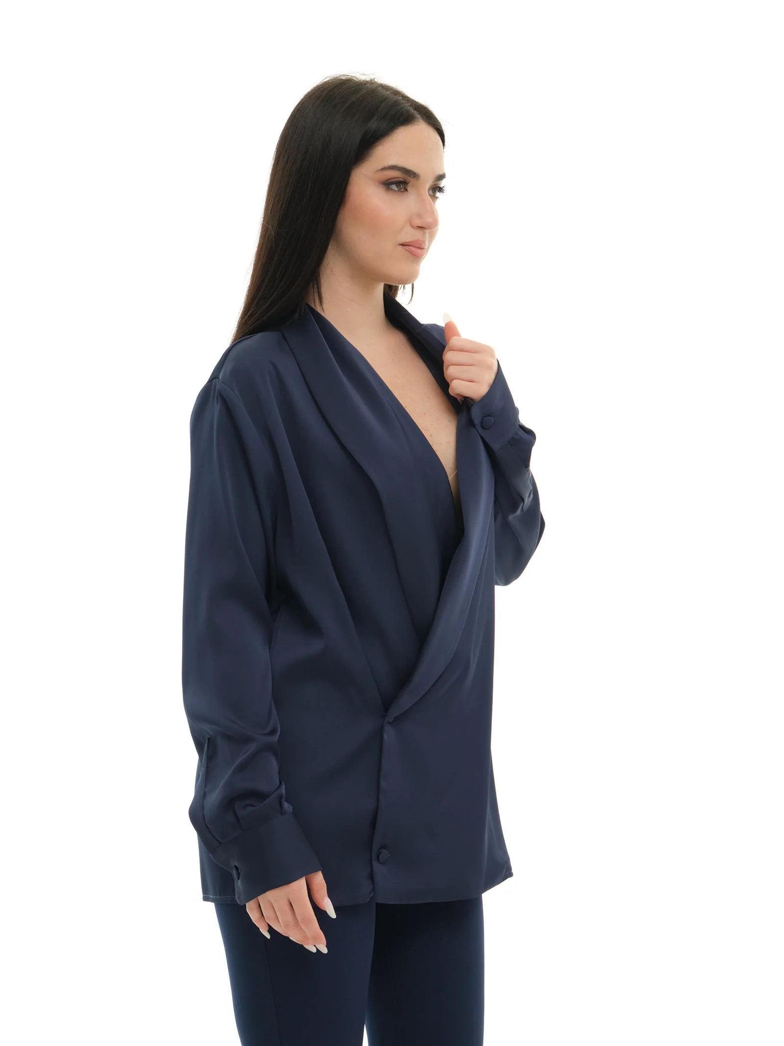 Camicia "double shawl" Silence Limited blu navy - Image 2