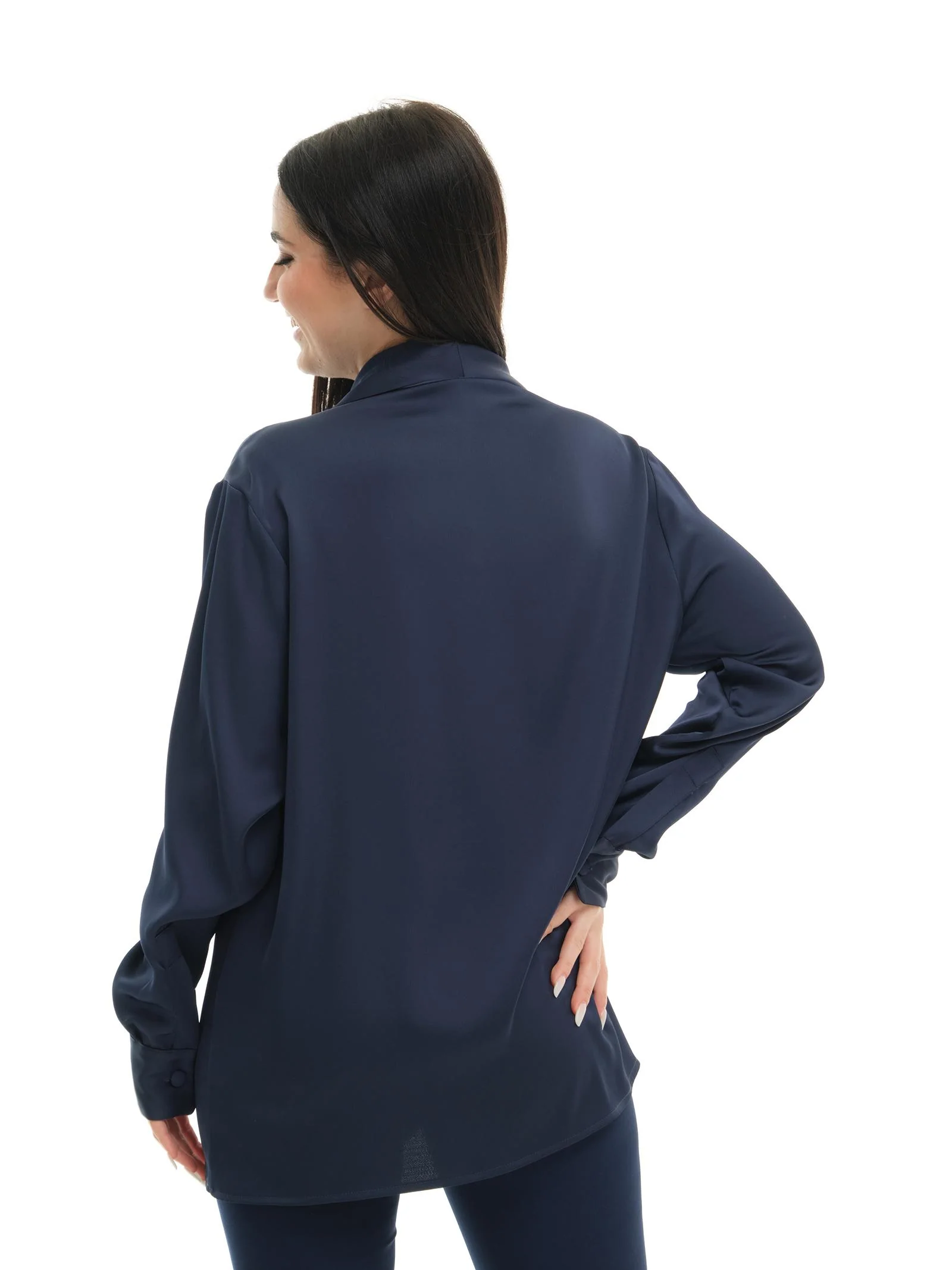 Camicia "double shawl" Silence Limited blu navy - Image 3