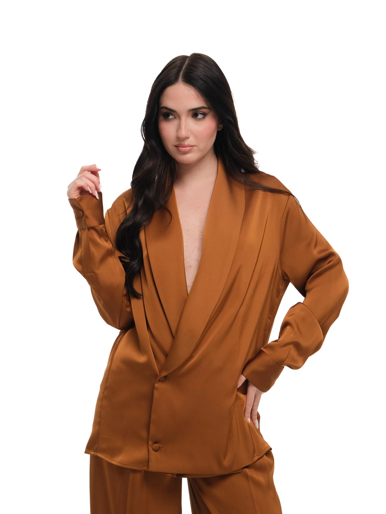 Camicia "double shawl" Silence Limited bronze