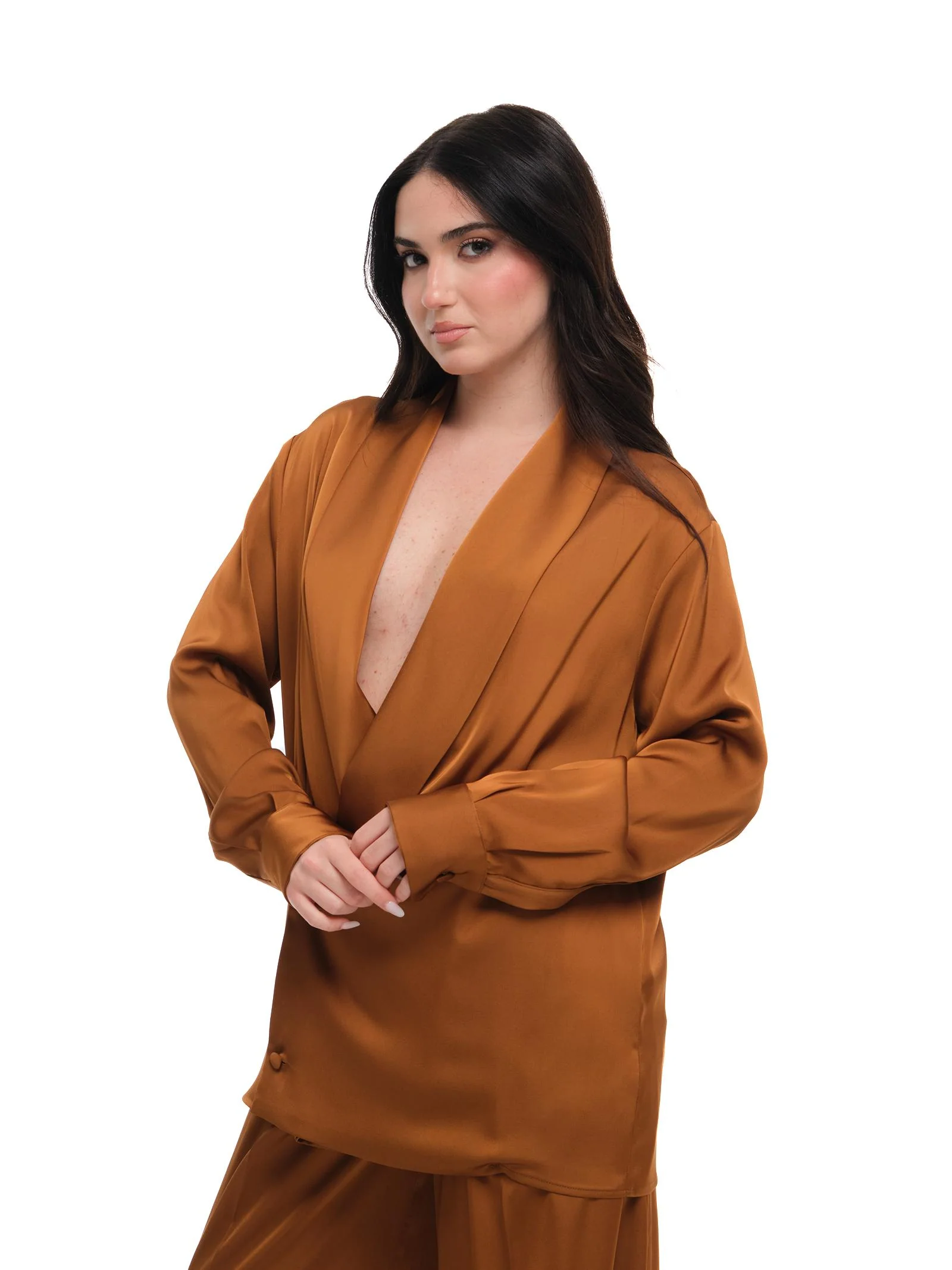 Camicia "double shawl" Silence Limited bronze - Image 2