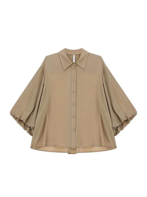 Camicia Imperial beige con maniche ampie a 3/4