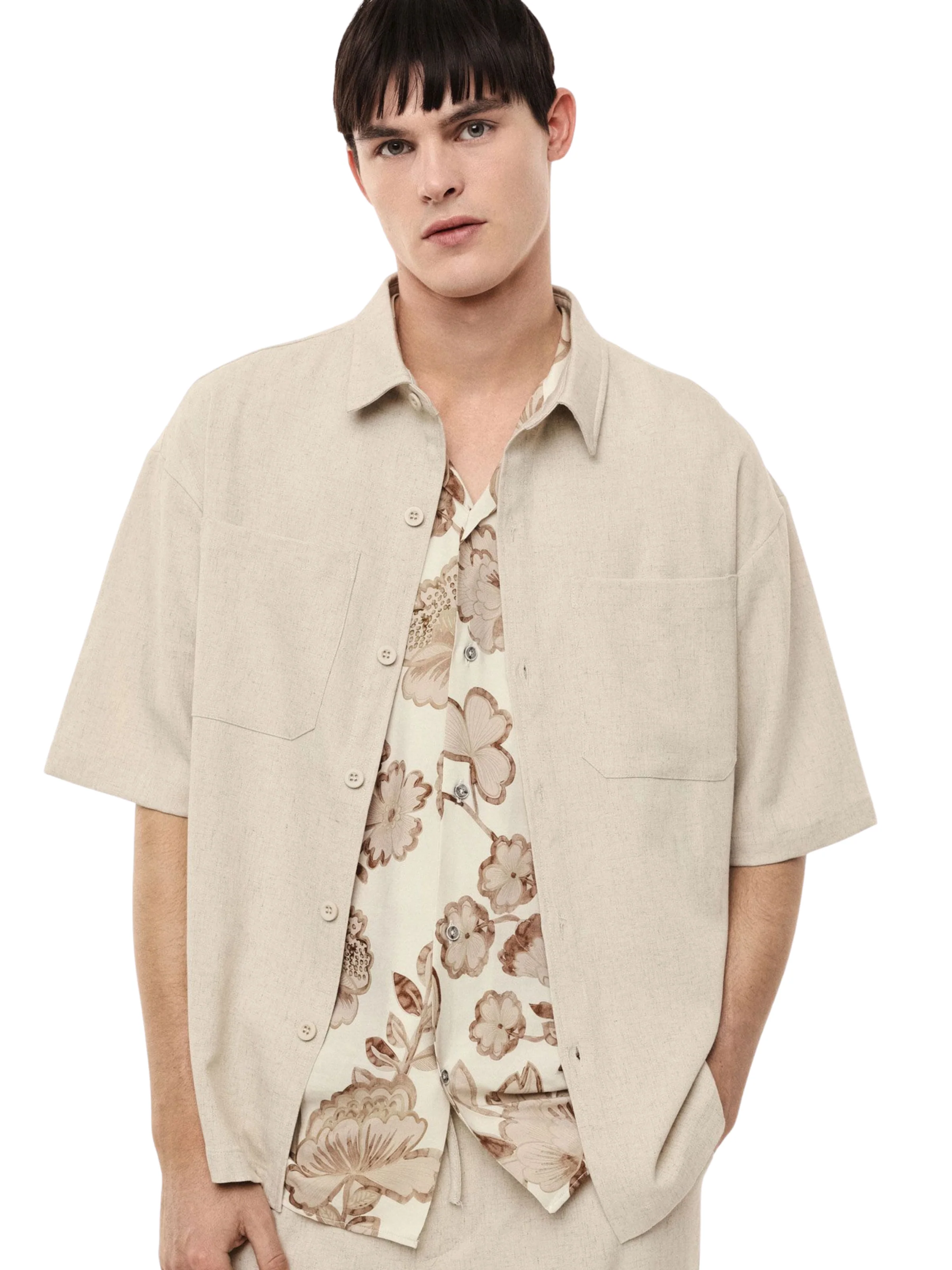 Camicia Imperial beige con tasche frontali - Image 2