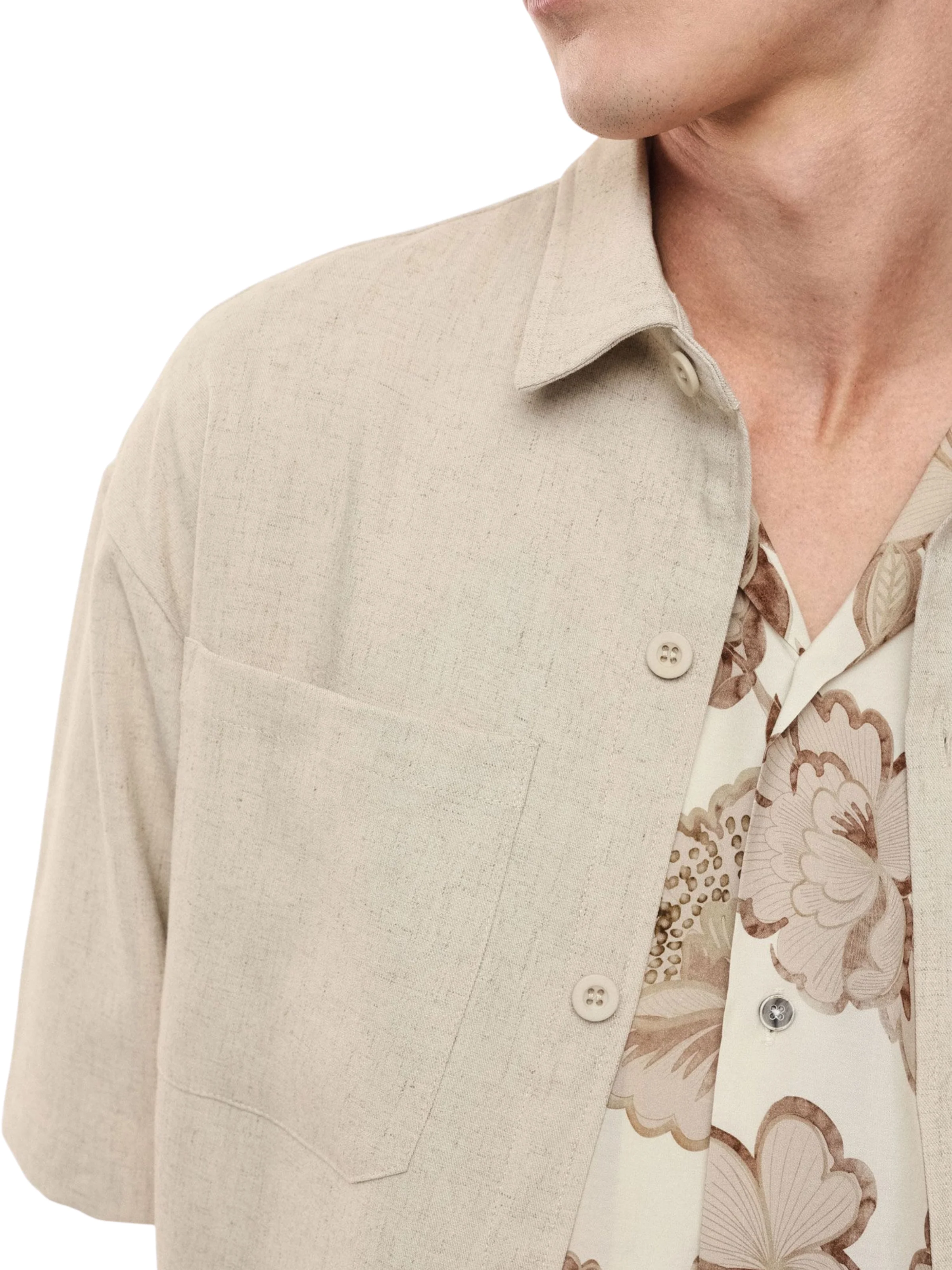 Camicia Imperial beige con tasche frontali - Image 3