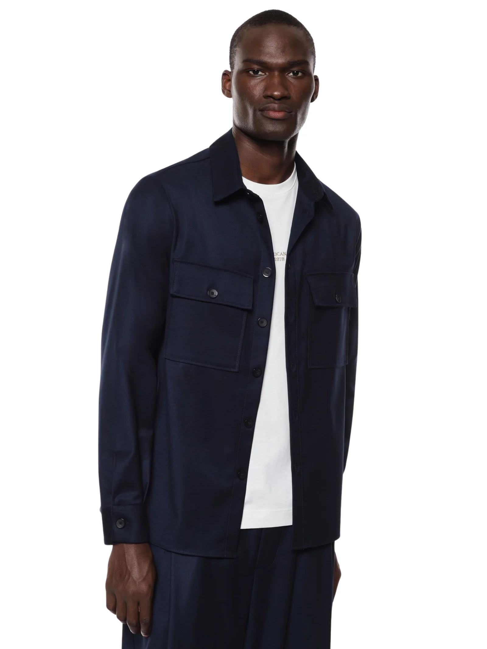 Camicia Imperial blu navy con tasche sul petto - Image 2
