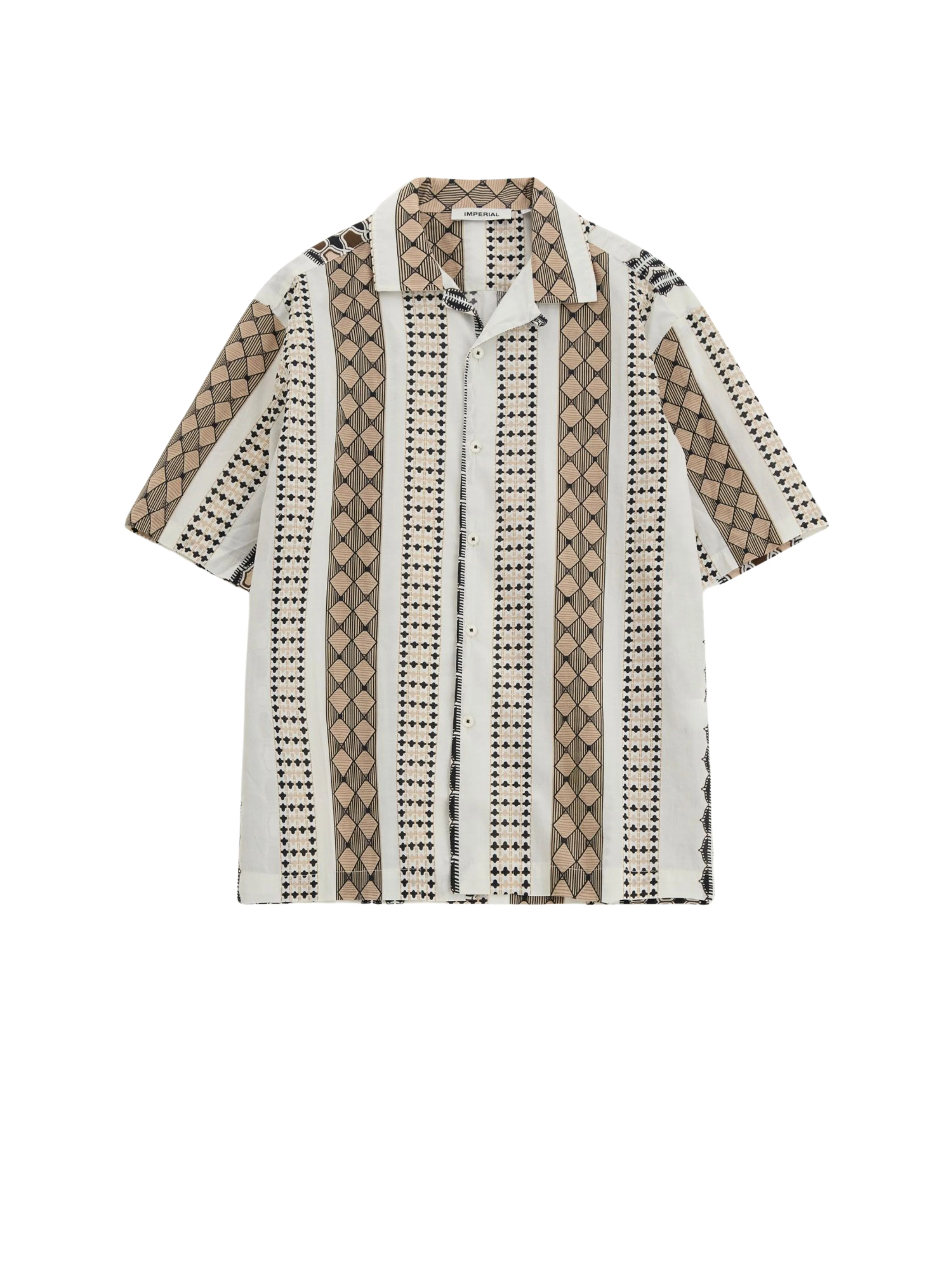 Camicia Imperial panna e moro con fantasia geometrica