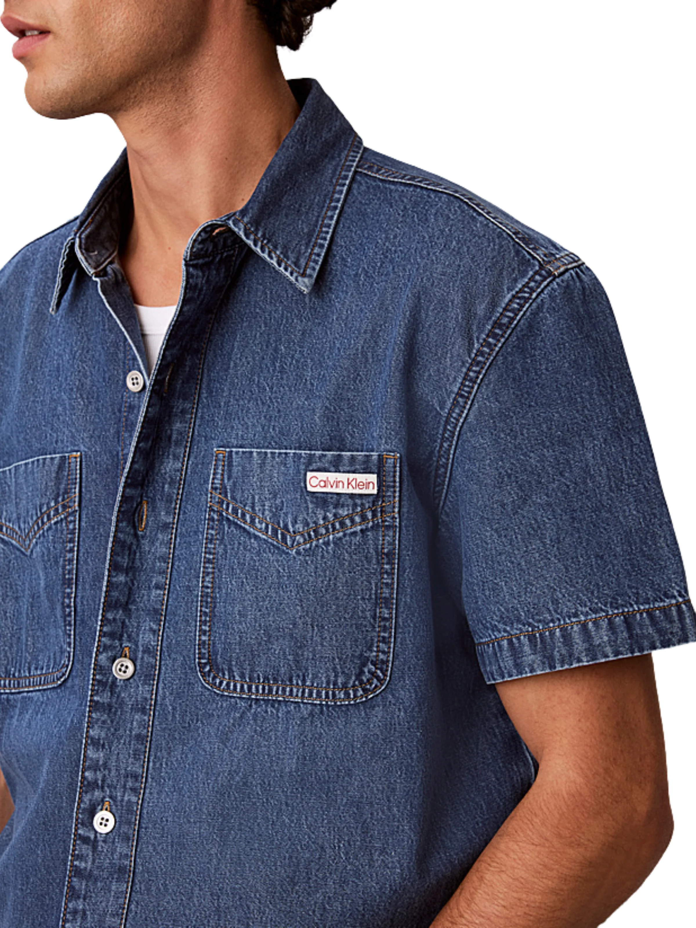 Camicia in denim Calvin Klein a mezze maniche - Image 3