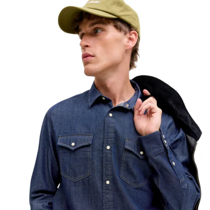 Camicia in denim Jack & Jones blu scuro - Image 3