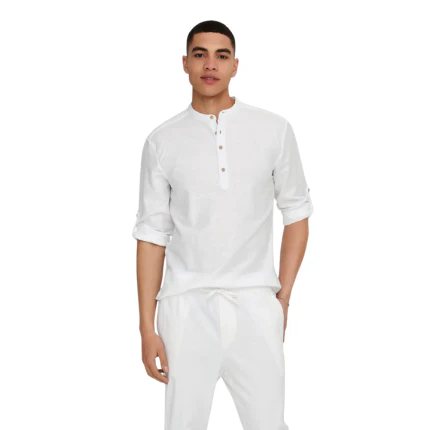 Camicia in lino Only & Sons bianca - Image 3
