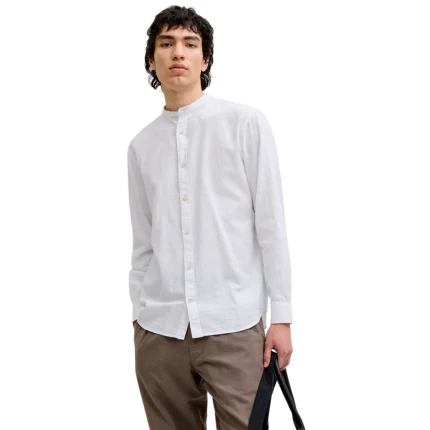 Camicia Jack & Jones bianca con colletto alla coreana - Image 2
