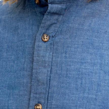 Camicia Jack & Jones blu navy con colletto alla coreana - Image 3