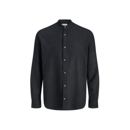 Camicia Jack & Jones nera con colletto alla coreana