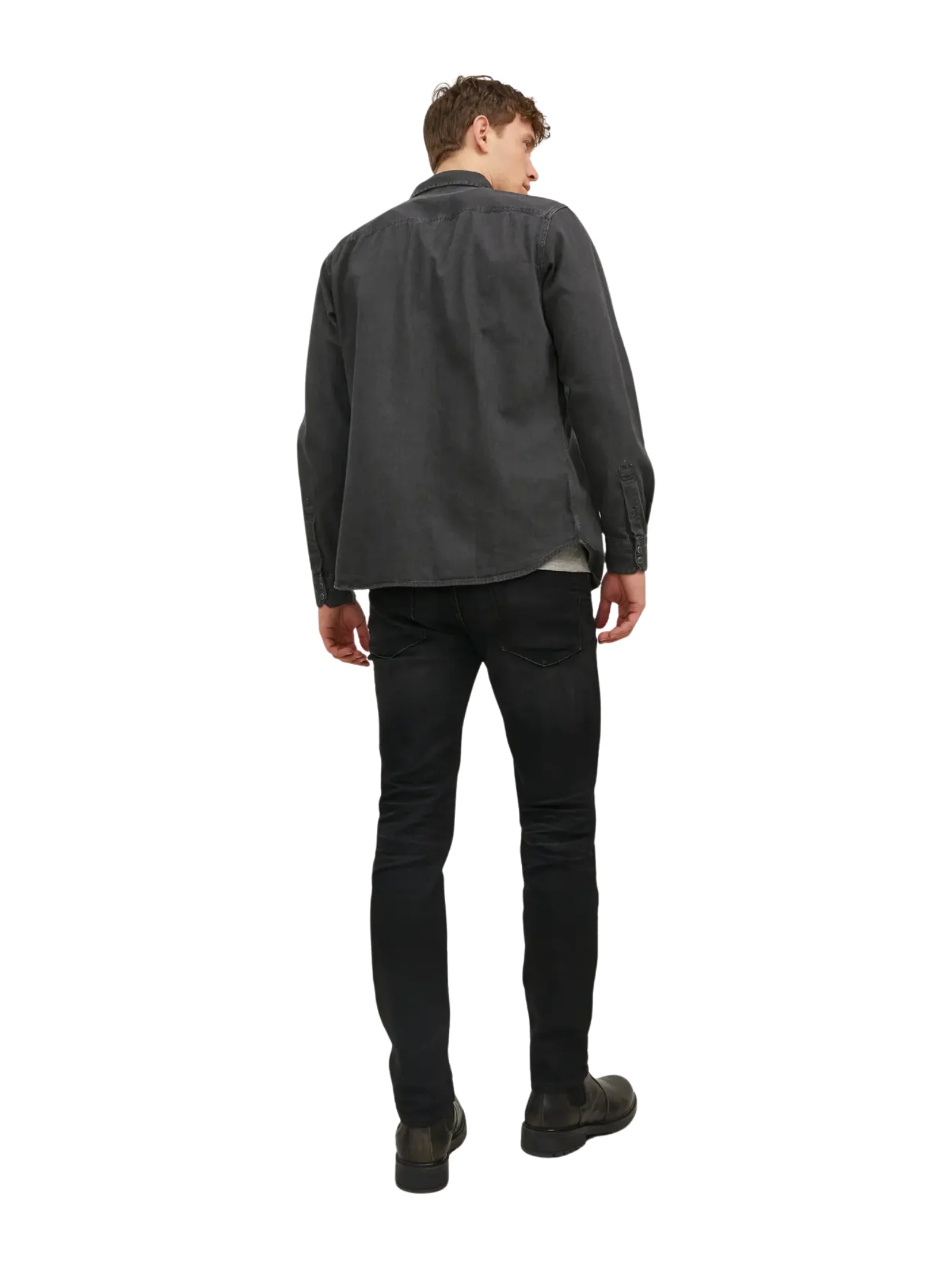 Camicia Jack & Jones nera in denim - Image 2