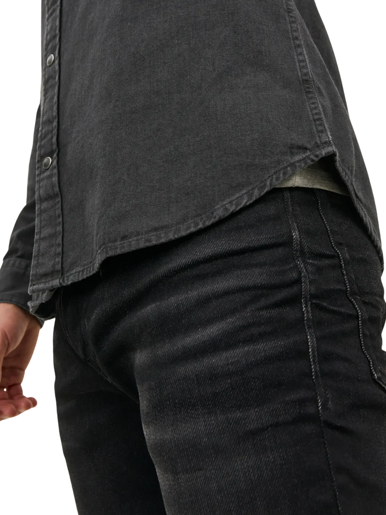 Camicia Jack & Jones nera in denim - Image 3