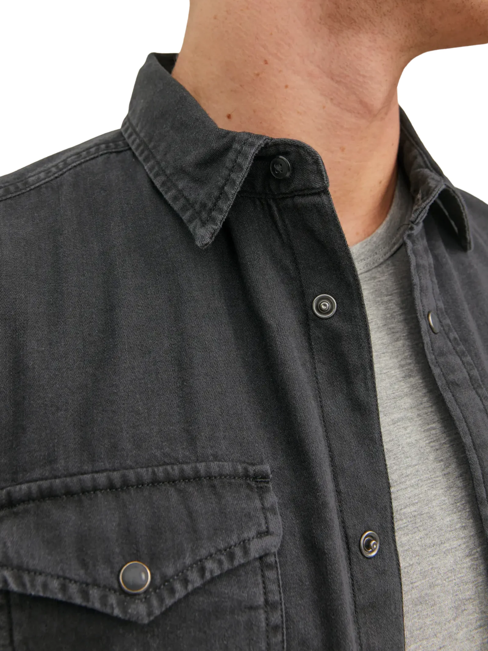 Camicia Jack & Jones nera in denim - Image 4