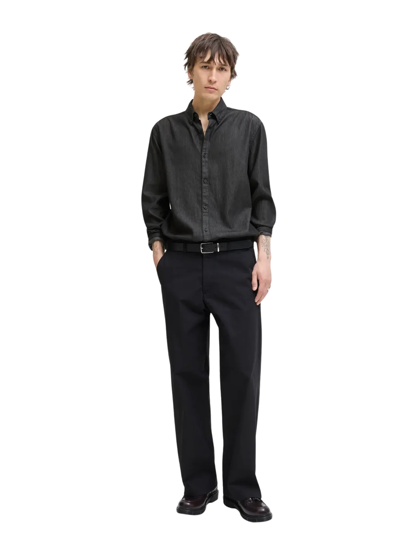 Camicia Jack & Jones nera in denim - Image 2
