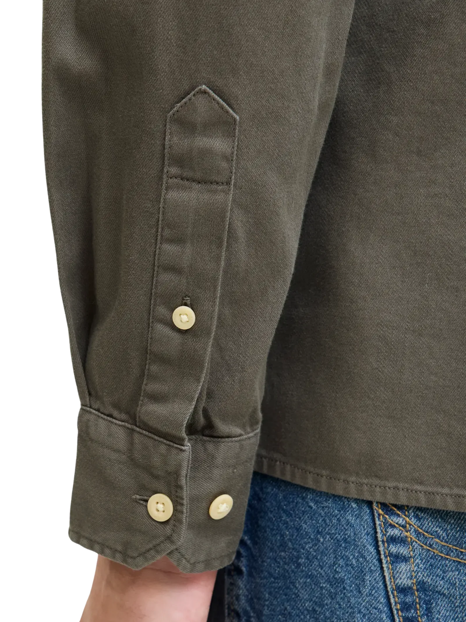 Camicia Jack & Jones verde oliva in denim - Image 3