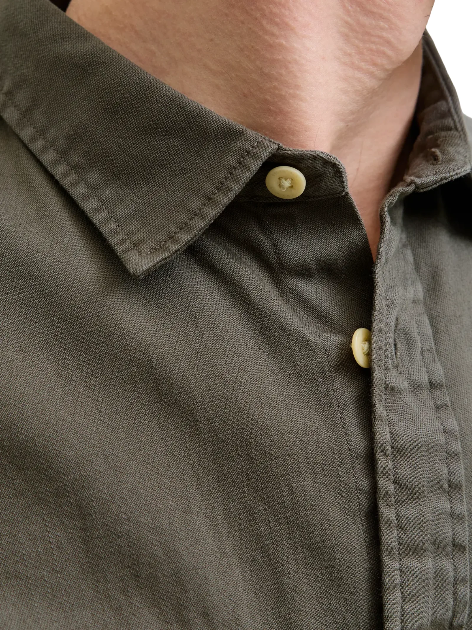 Camicia Jack & Jones verde oliva in denim - Image 4