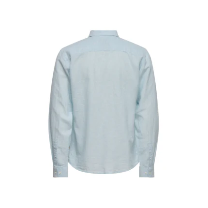 Camicia Only & Sons azzurra in lino - Image 2