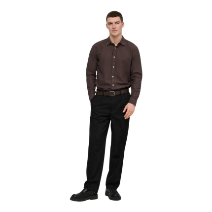 Camicia Only & Sons marrone in lino - Image 4