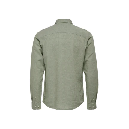 Camicia Only & Sons verde in lino - Image 2