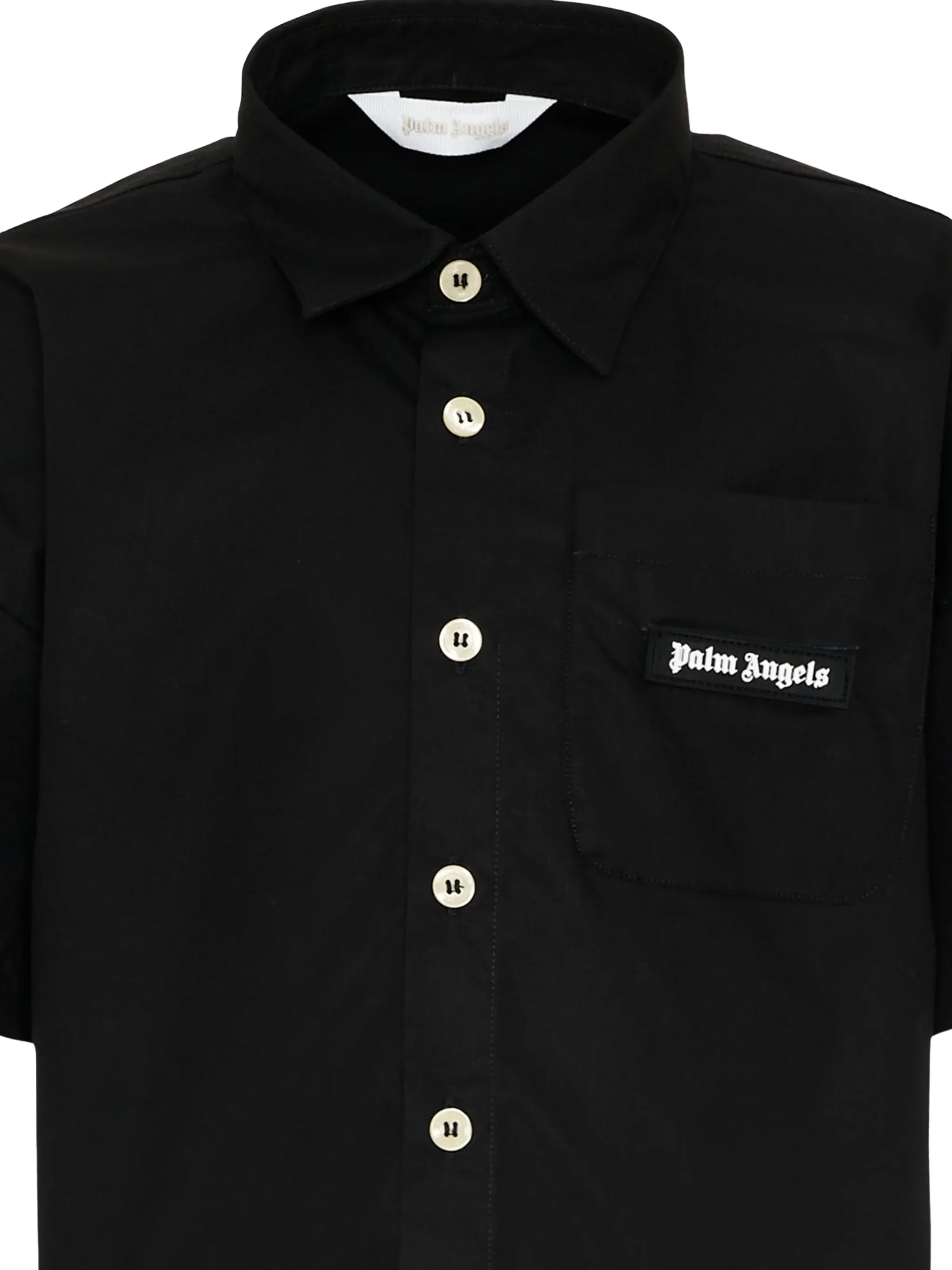 Camicia Palm Angels nera con logo lettering - Image 2