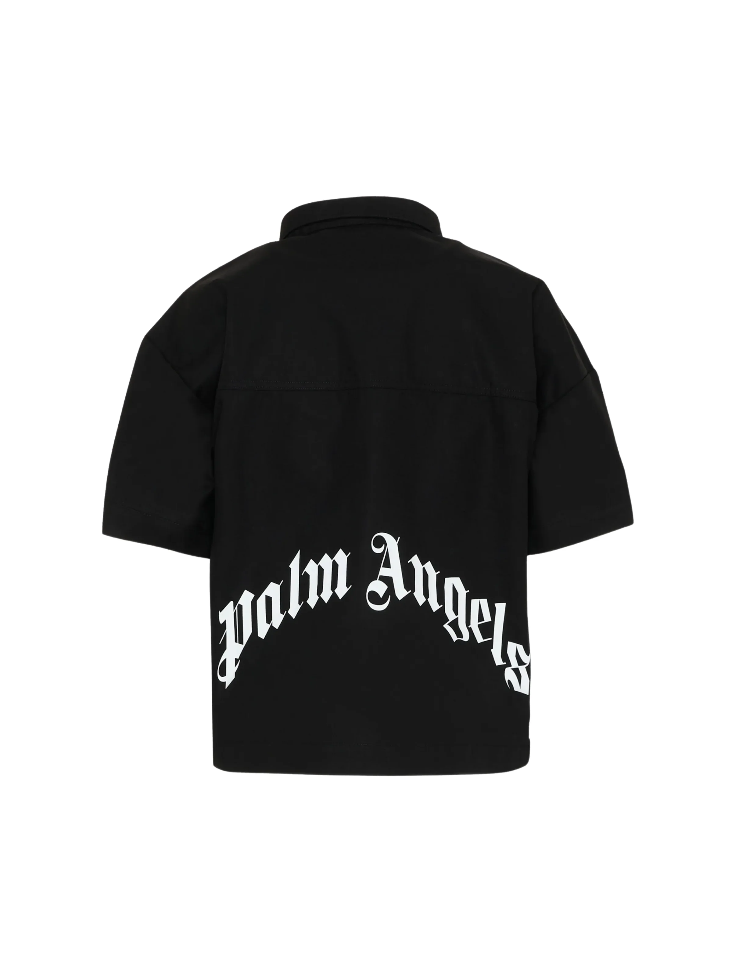 Camicia Palm Angels nera con logo lettering - Image 3