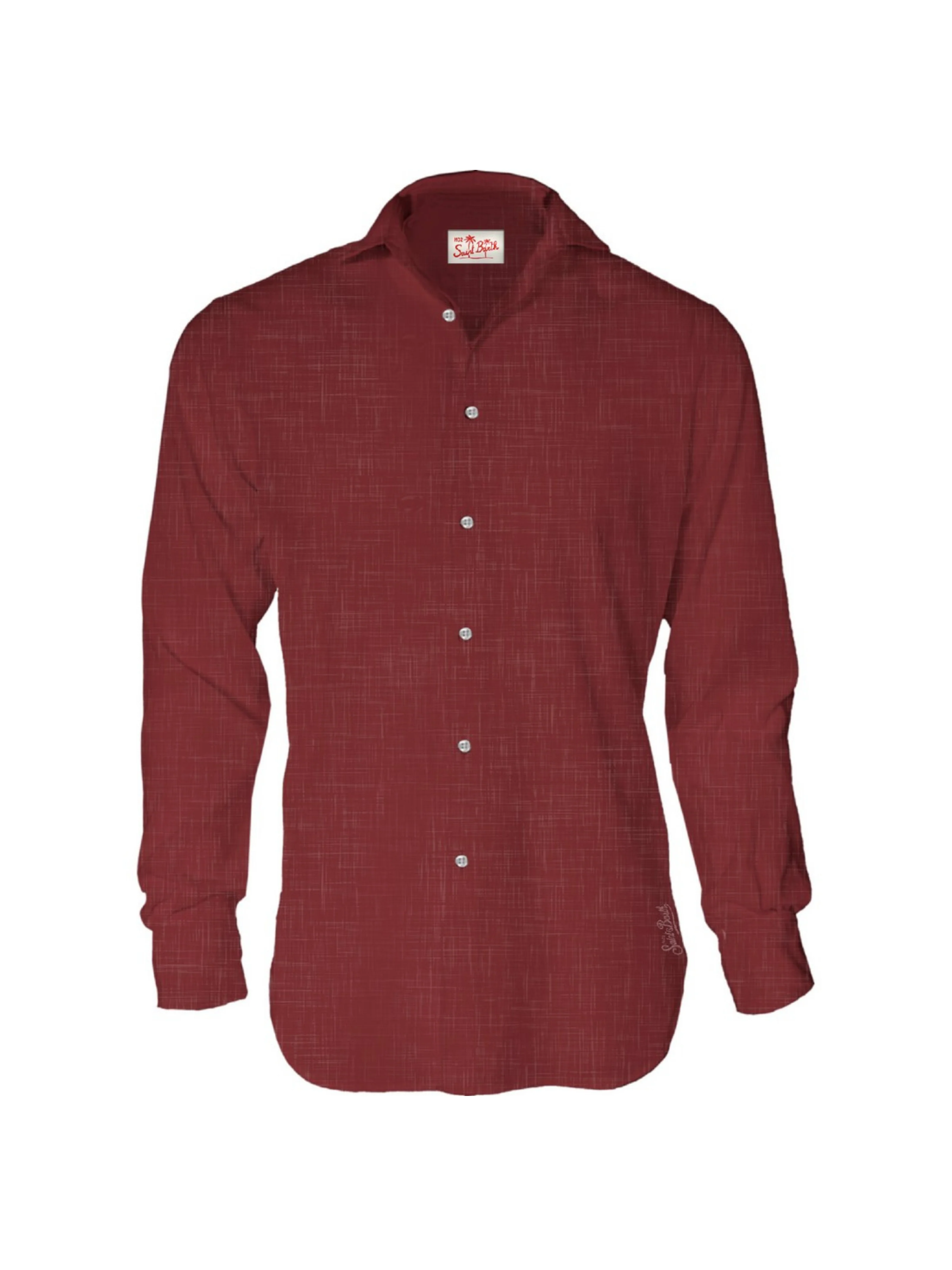 Camicia "Pamplona" Saint Barth bordeaux in lino