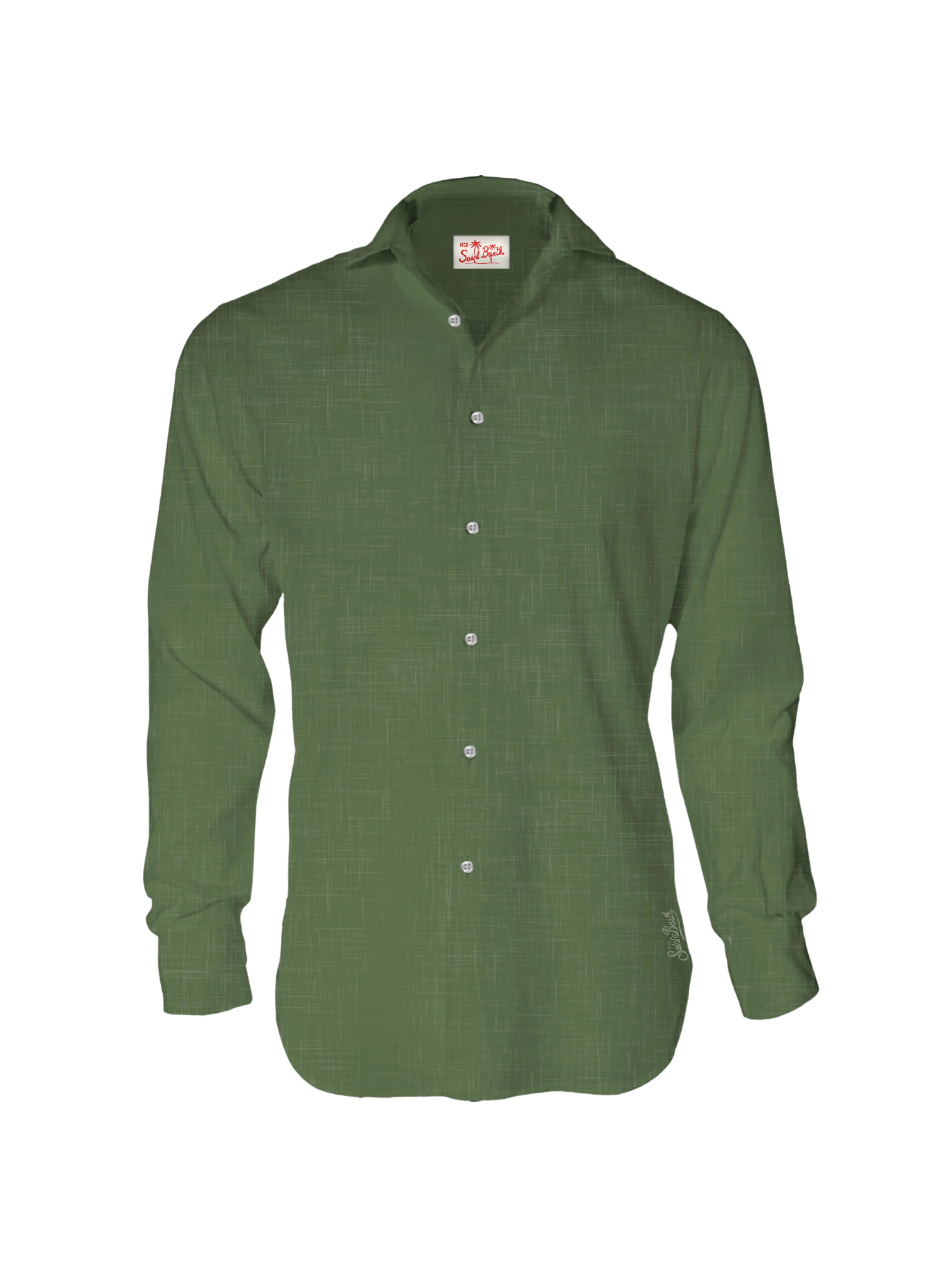 Camicia "Pamplona" Saint Barth verde in lino