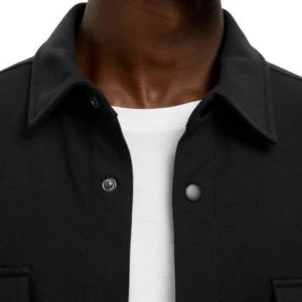 Camicia Selected nera con bottoni a scatto - Image 4