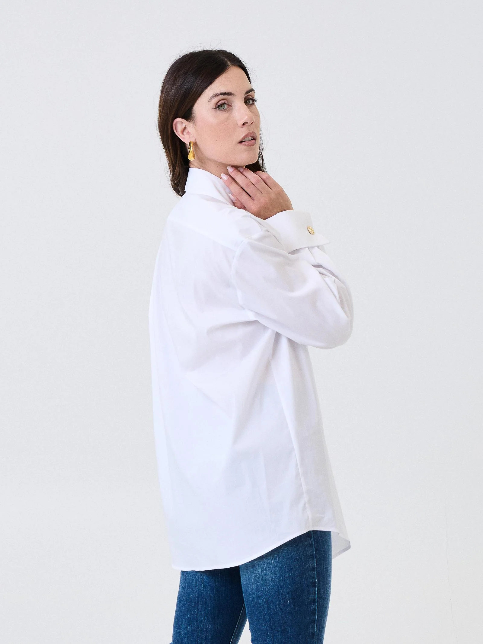 Camicia "sherlock" Silence Limited bianca con clip gioiello - Image 3