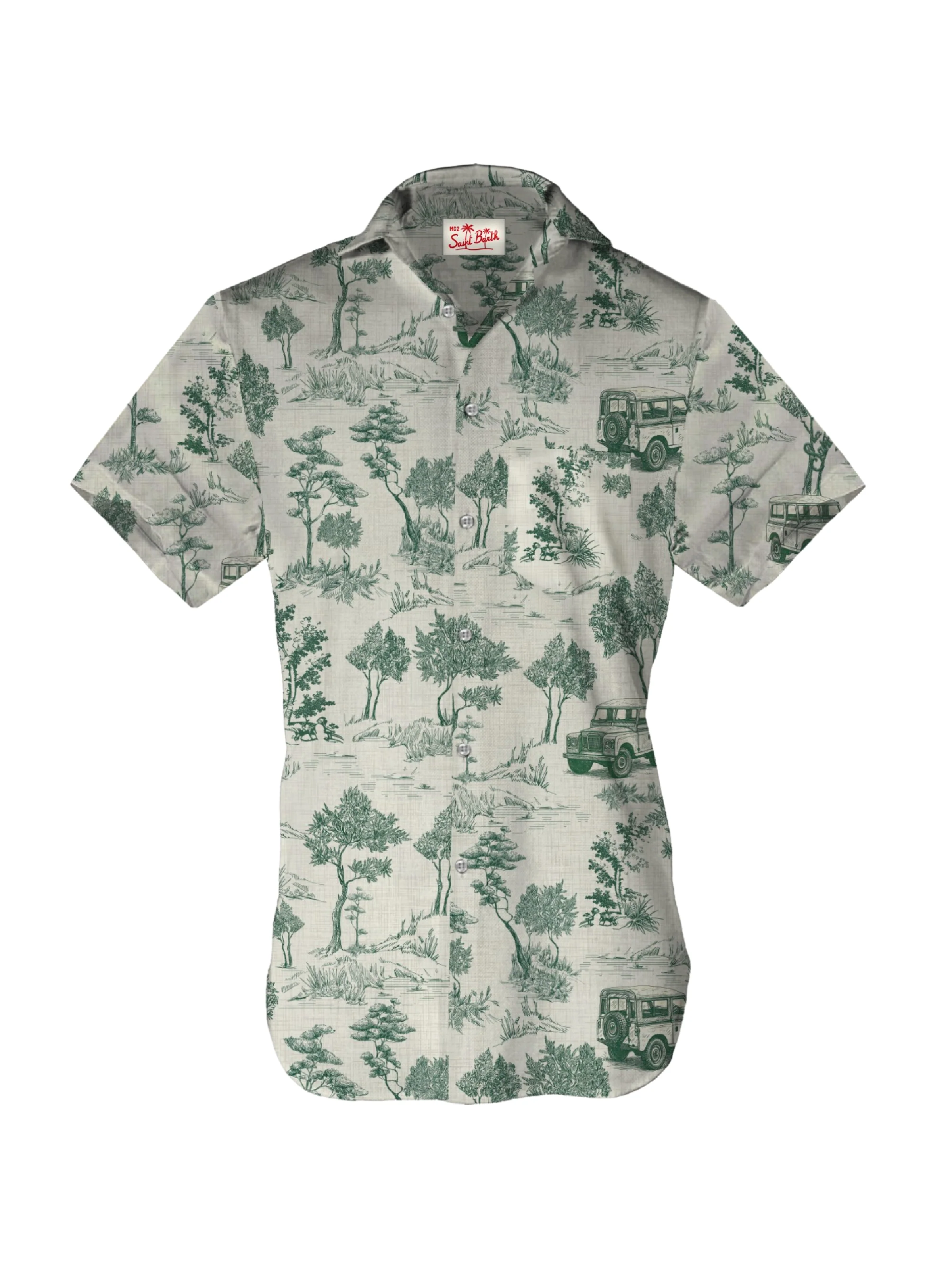 Camicia "Sifnos" Saint Barth verde floreale