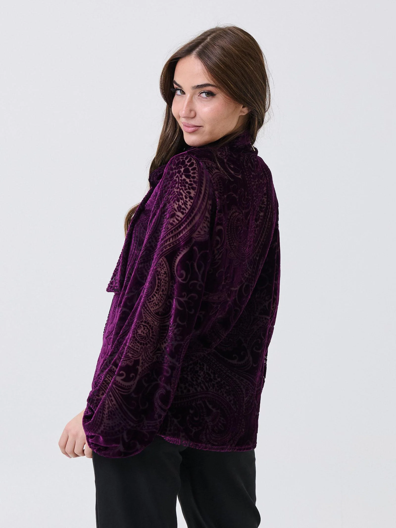 Camicia Souvenir viola in fantasia cashmere - Image 3