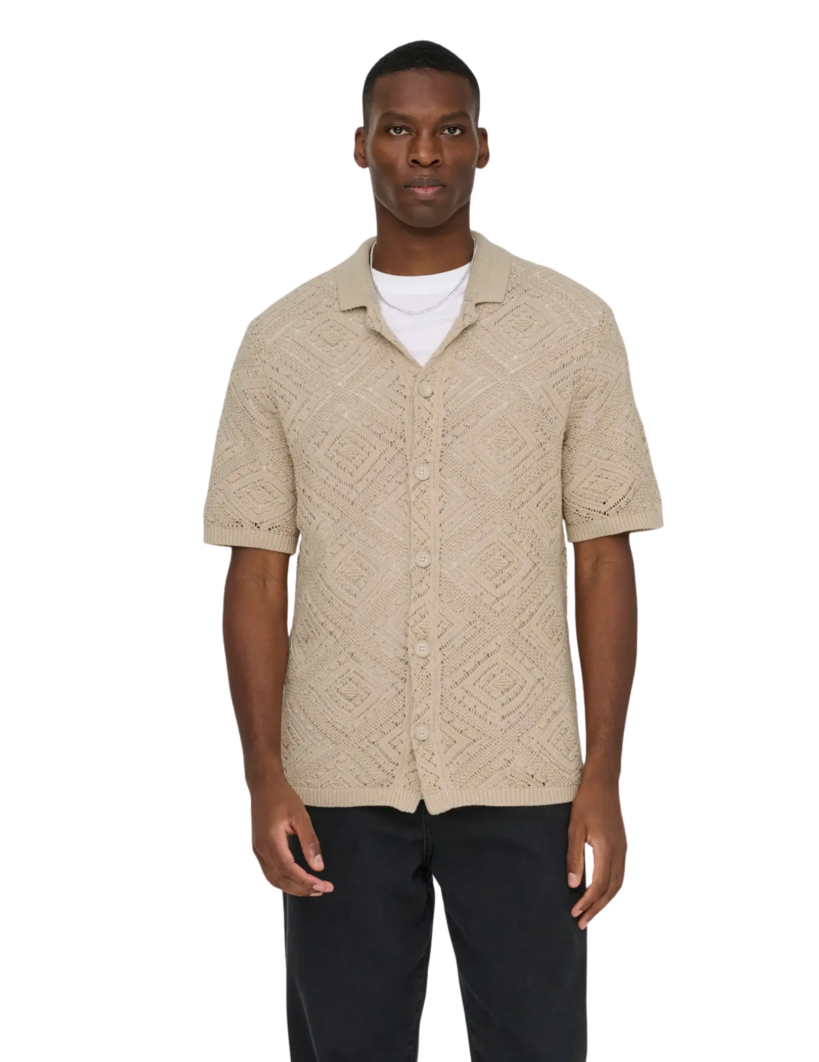 Camicia traforata Only & Sons beige - Image 3