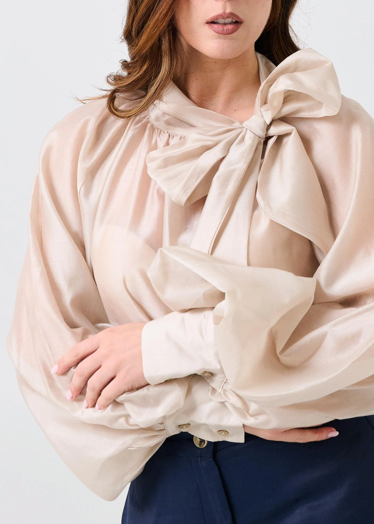 Camicia Vicolo mandorla con fiocco - Image 4