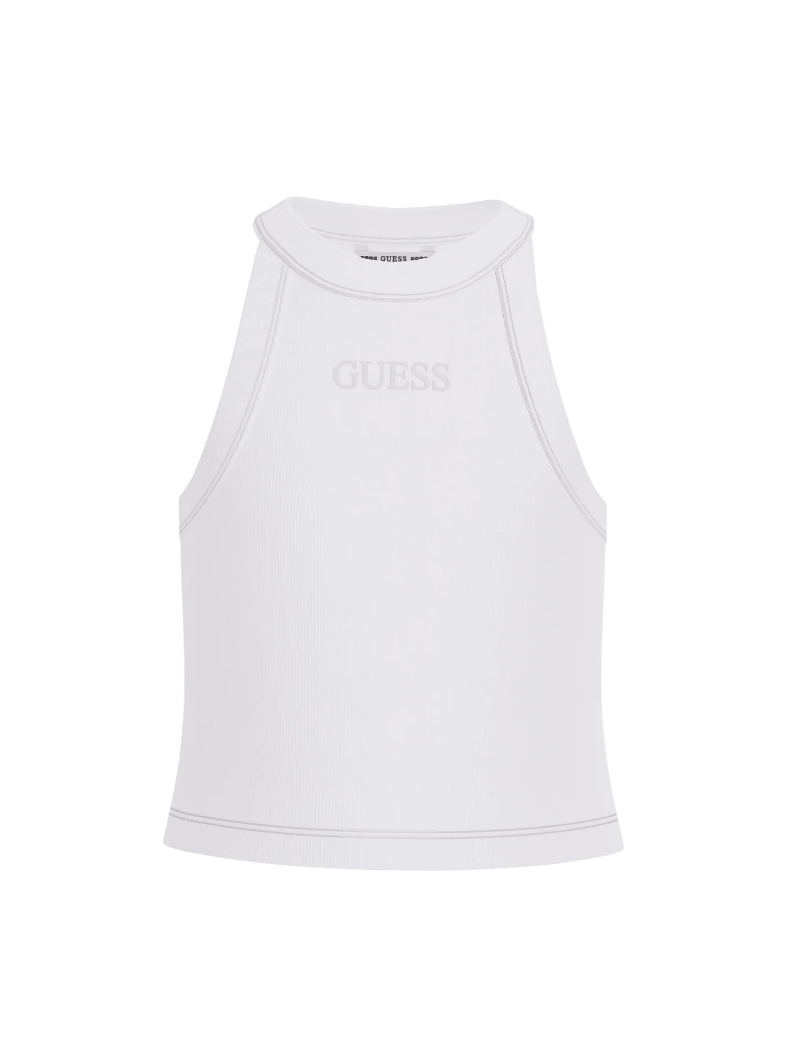 Canotta Guess bianca con logo in strass