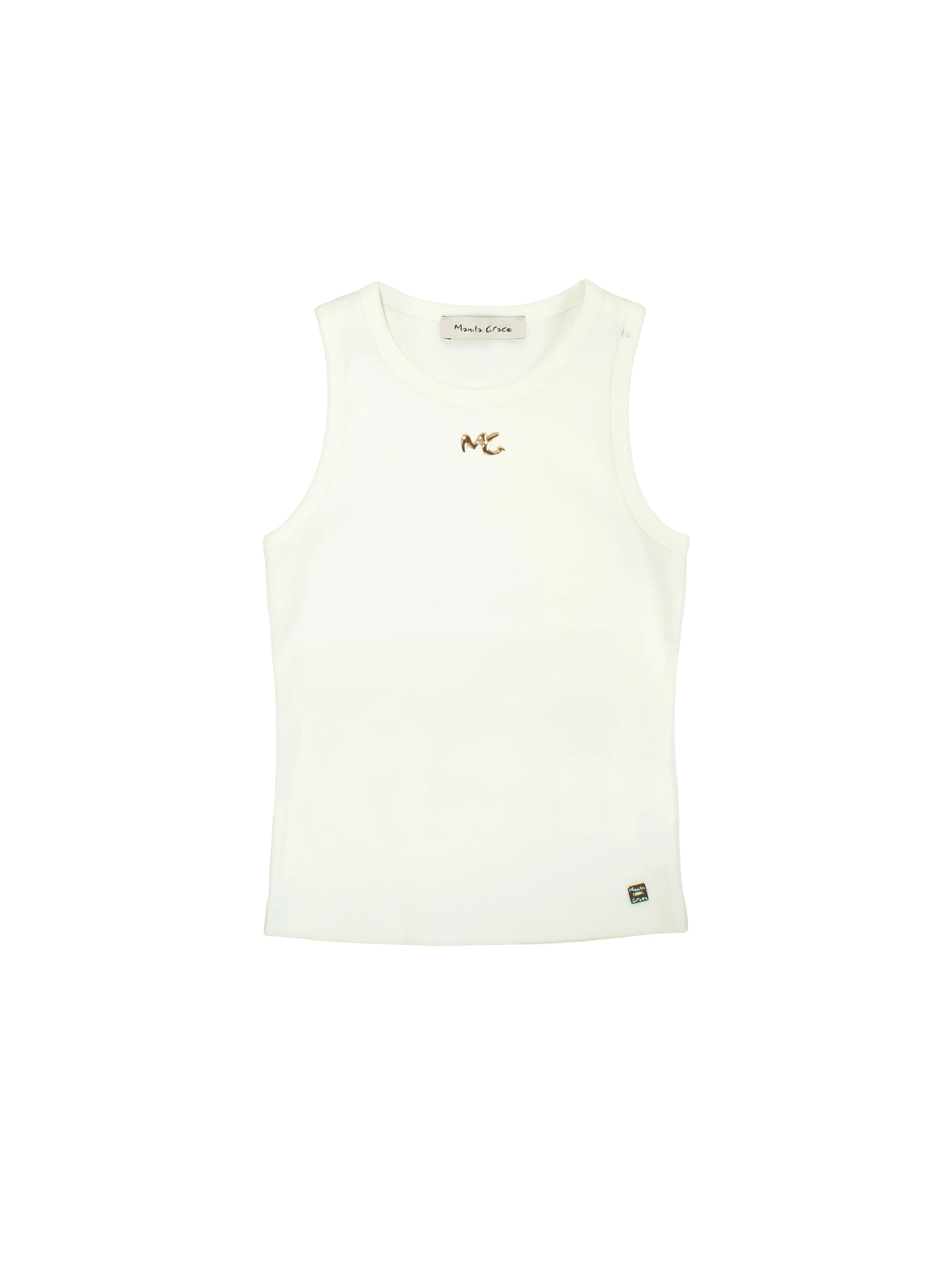 Canotta Manila Grace bianca con logo MG