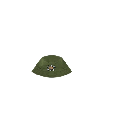 Cappello bucket Moschino verde militare con logo e teddy