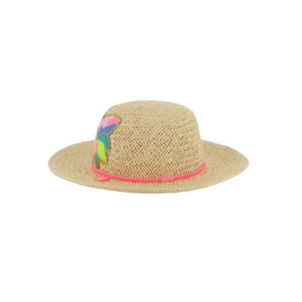 Cappello di paglia Billie Blush beige con applicazione in paillettes - Image 2