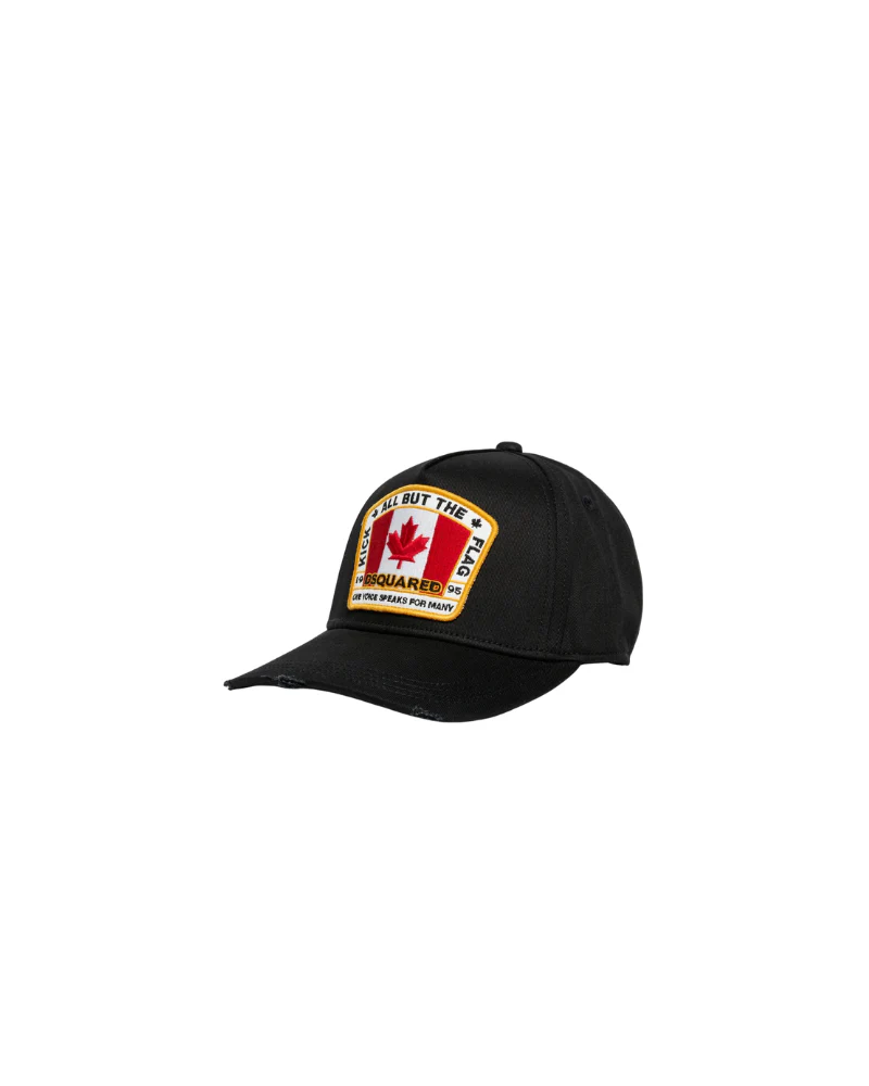 Cappello Dsquared nero con patch frontale