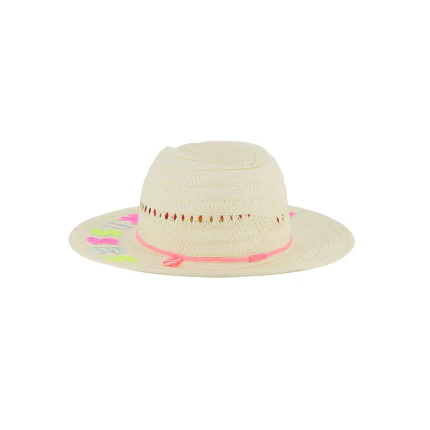 Cappello in paglia Billie Blush con dettagli arcobaleno - Image 2