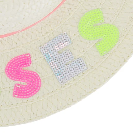 Cappello in paglia Billie Blush con dettagli arcobaleno - Image 3