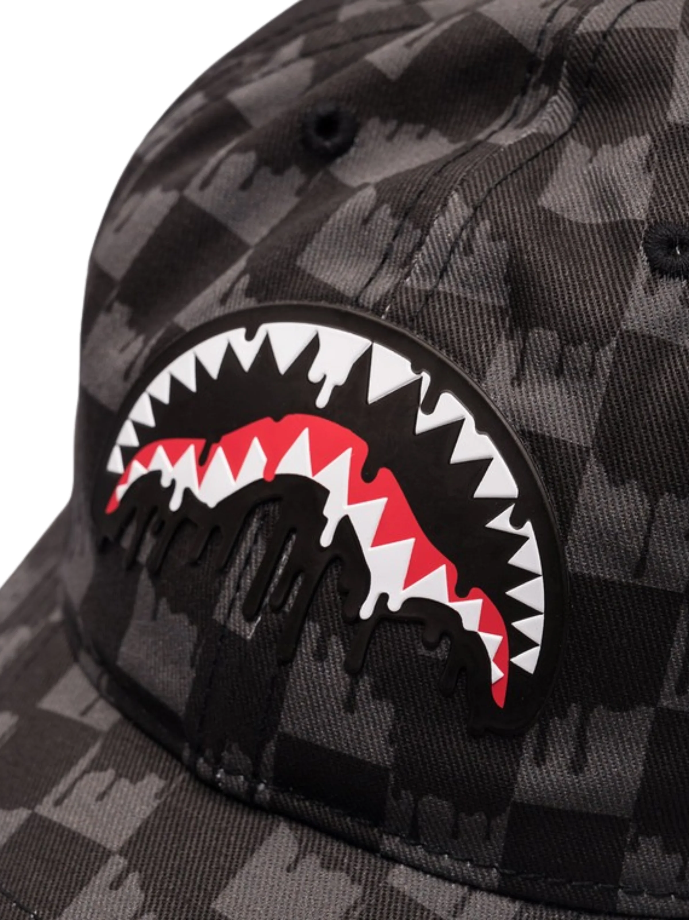 Cappello Sprayground nero a scacchi con logo - Image 3